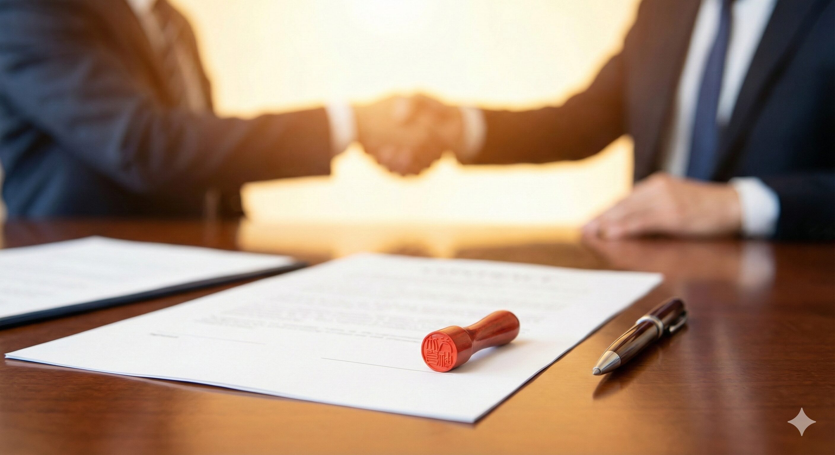 ビジネス上の合意が形成された様子