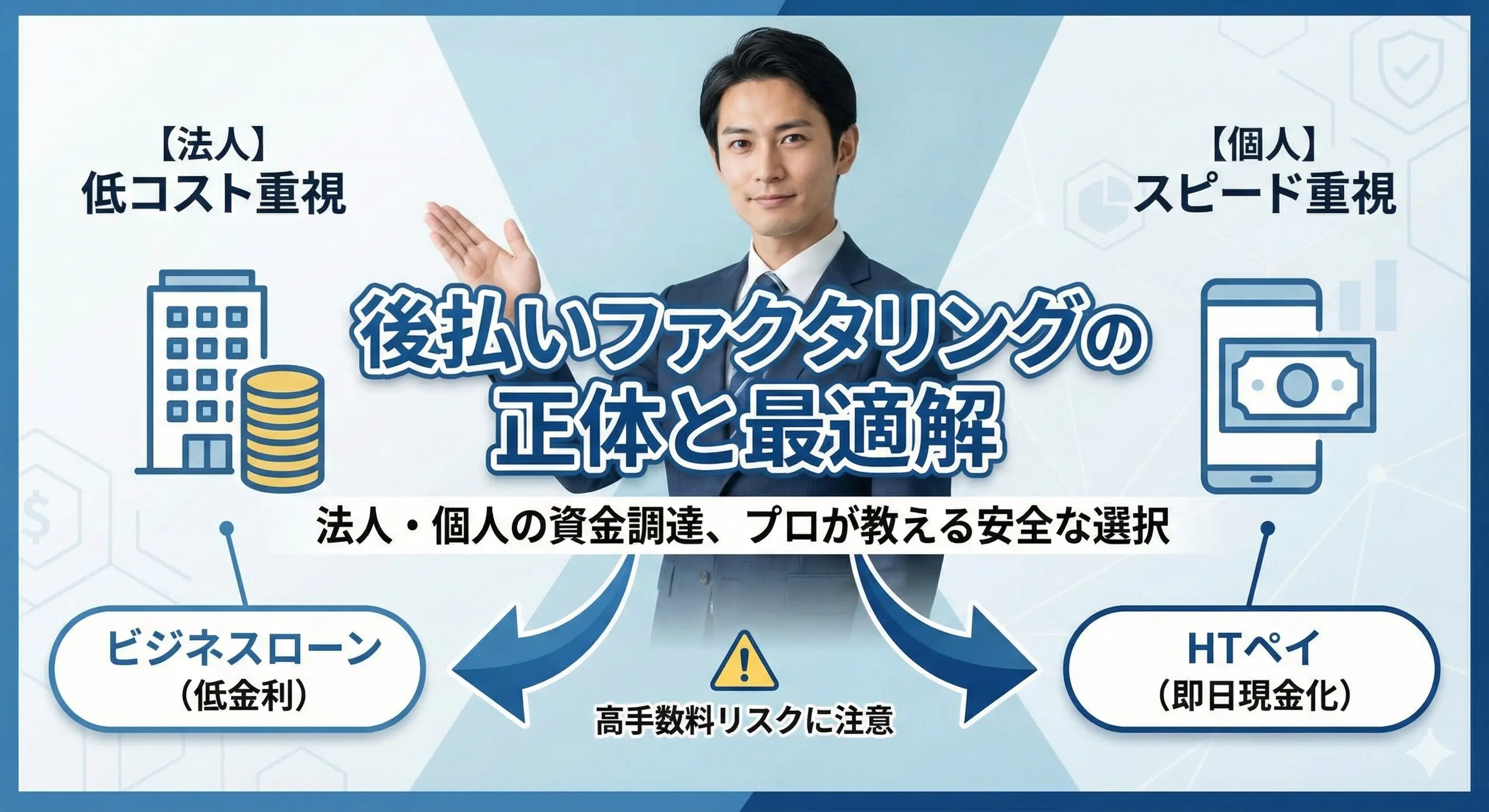 後払いファクタリングの正体とリスク｜経営者が選ぶべき最短・低コストな資金調達とは？ | HT ファイナンス