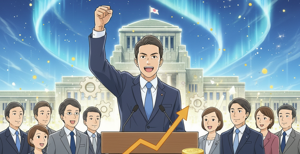 新政権の経済支援策をイメージした画像