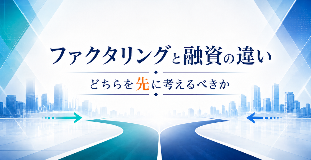 ファクタリングと融資の違い、どちらを先に考えるべきかを示す三坂流ブログのアイキャッチ画像